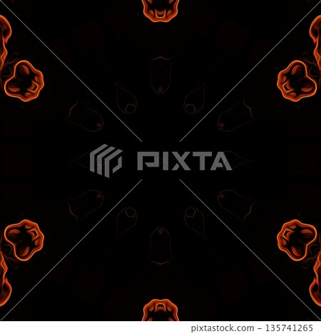 This design features an expressive flame pattern motif with flowing, fire-inspired forms that create a sense of movement and energy. The ornamentation blends dynamic curves with abstract styling 135741265