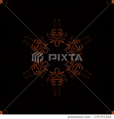 This design features an expressive flame pattern motif with flowing, fire-inspired forms that create a sense of movement and energy. The ornamentation blends dynamic curves with abstract styling 135741268