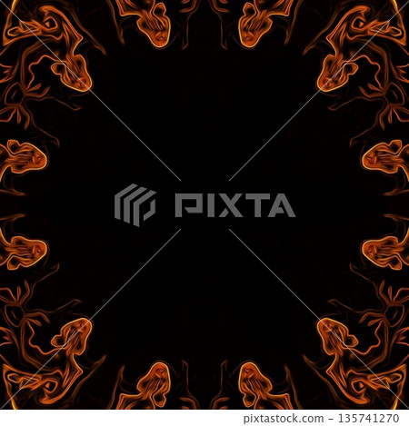 This design features an expressive flame pattern motif with flowing, fire-inspired forms that create a sense of movement and energy. The ornamentation blends dynamic curves with abstract styling 135741270