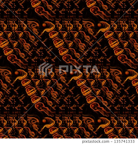 This design features an expressive flame pattern motif with flowing, fire-inspired forms that create a sense of movement and energy. The ornamentation blends dynamic curves with abstract styling 135741333