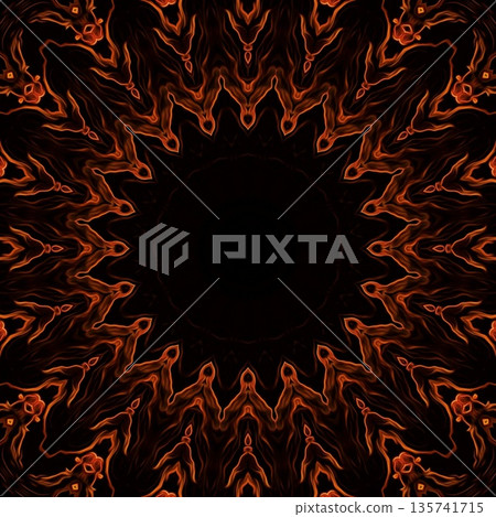 An expressive flame motif with fluid, fire inspired shapes that convey motion and vitality. The ornamental composition combines sweeping curves with abstract elements An expressive flame motif with fluid, fire inspired shapes that convey motion and vitality. The ornamental composition combines sweeping curves with abstract elements 135741715