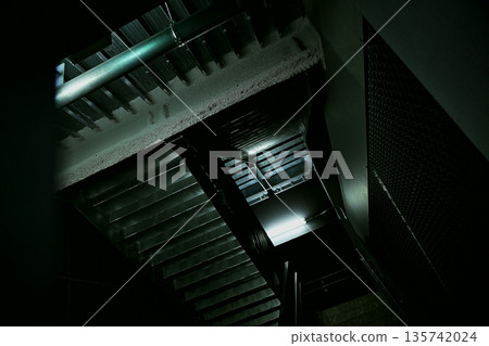 A dark atmosphere! Many steps of stairs A dark atmosphere! Many steps of stairs 135742024