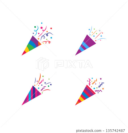 Party popper icon Party popper icon 135742487
