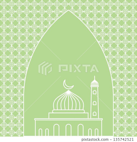 Mosque with a pattern background 135742521
