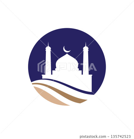 Mosque Islamic logo icon 135742523