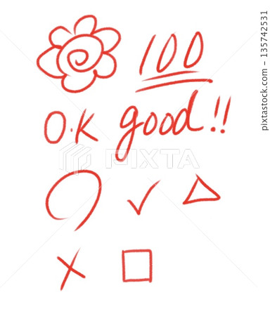 Elementary school: Marking with a red pen Elementary school: Marking with a red pen 135742531