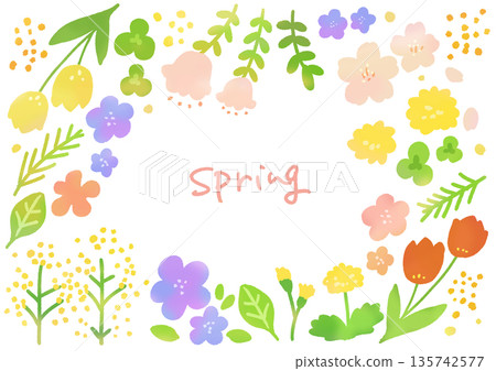 Spring flower frame 135742577