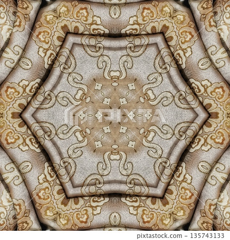 Mixed embroidery style design that combines traditional needlework from India, Pakistan, Turkey, Iran, and Africa, blending intricate stitches and cultural motifs into a unified textile design 135743133