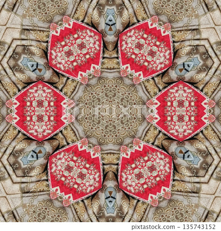Mixed embroidery style design that combines traditional needlework from India, Pakistan, Turkey, Iran, and Africa, blending intricate stitches and cultural motifs into a unified textile design Mixed embroidery style design that combines traditional needlework from India, Pakistan, Turkey, Iran, and Africa, blending intricate stitches and cultural motifs into a unified textile design 135743152