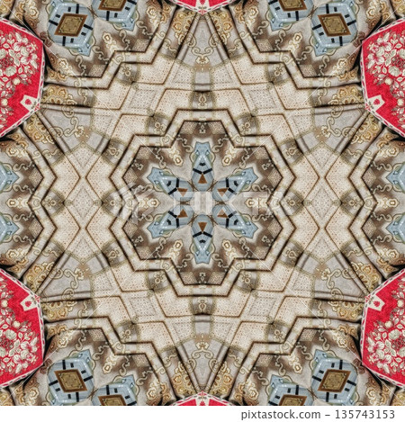 Mixed embroidery style design that combines traditional needlework from India, Pakistan, Turkey, Iran, and Africa, blending intricate stitches and cultural motifs into a unified textile design Mixed embroidery style design that combines traditional needlework from India, Pakistan, Turkey, Iran, and Africa, blending intricate stitches and cultural motifs into a unified textile design 135743153