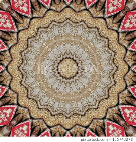 This mixed embroidery style combines traditional needlework from India, Pakistan, Turkey, Iran, and Africa, blending intricate stitches and cultural motifs into a unified textile design. 135743278