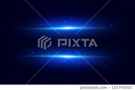 Glowing wavy dynamic lines on dark background. Technology digital communication, science, music, network. Glowing wavy dynamic lines on dark background. Technology digital communication, science, music, network. 135743563