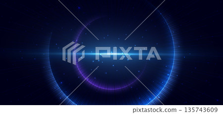 Hi-speed blue neon swrilking beams rays on dark blue background. Technology speed motion moving concept. Hi-speed blue neon swrilking beams rays on dark blue background. Technology speed motion moving concept. 135743609