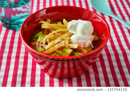 Sopa de Tortilla (Sopa Azteca) (Mexican cuisine) Sopa de Tortilla (Sopa Azteca) (Mexican cuisine) 135744138