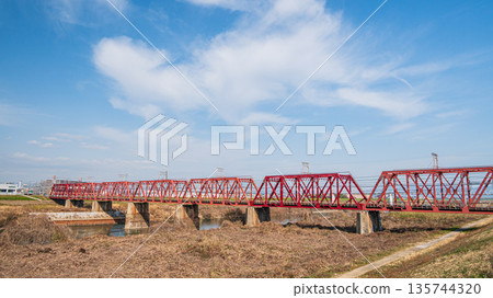 京阪本線宇治川鐵道橋，橫跨京都府八幡市宇治川 135744320