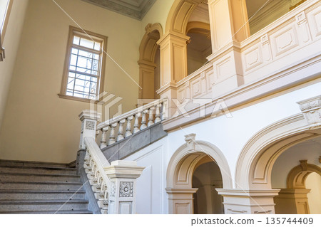 Looking up at the second floor from the stairs of the former Kyoto Prefectural Government Building (Japan's oldest government building, built in the Meiji era) Important Cultural Property 135744409