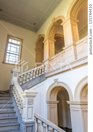 Looking up at the second floor from the stairs of the former Kyoto Prefectural Government Building (Japan's oldest government building, built in the Meiji era) Important Cultural Property 135744410