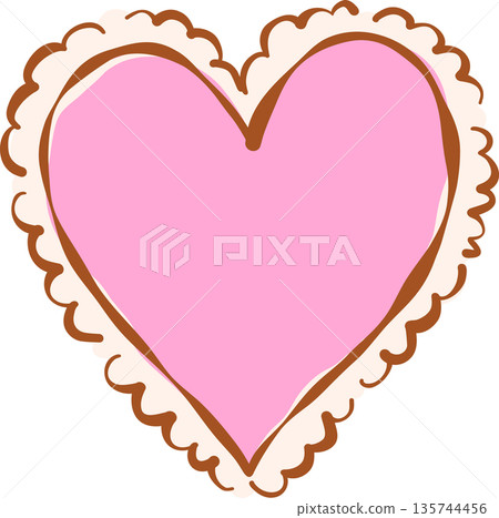 Pink Heart with Decorative Border Whimsical Hand Drawn Pink Heart with Decorative Border Whimsical Hand Drawn 135744456