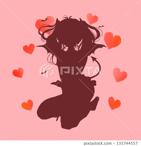 惡魔般的女人心形輪廓 惡魔般的女人心形輪廓 135744557