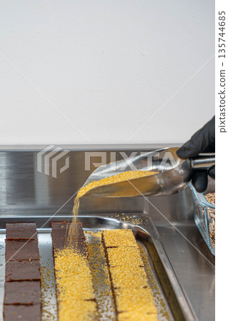 Kneading real chocolate Kneading real chocolate 135744685
