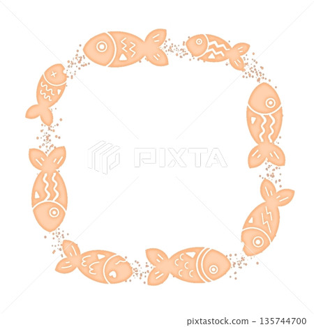 Colorful fish frame, light orange 135744700