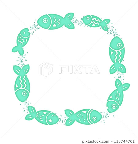 Colorful fish frame - Mint green Colorful fish frame - Mint green 135744701
