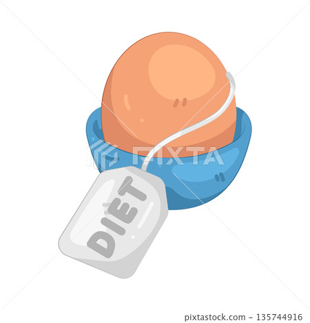 Illustration of Egg with a diet tag Illustration of Egg with a diet tag 135744916
