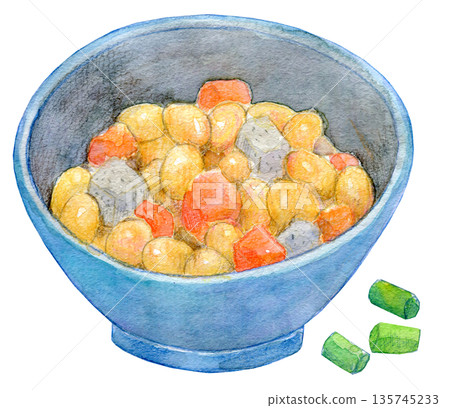 Watercolor illustration, hand-drawn, Gomoku beans Watercolor illustration, hand-drawn, Gomoku beans 135745233