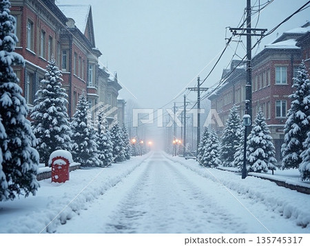雪夜城市景觀 135745317
