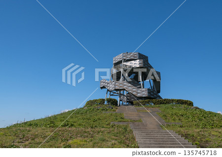 Fujisan dragon tower observation at Tagonoura Park, Fuji 135745718