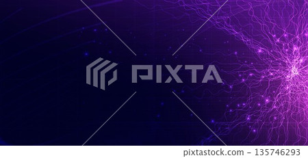 Wave lines, internet network speed, techology futuristic background. 135746293
