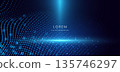 Abstract dot digital technology science on blue  background. 135746297
