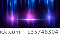 Technology blue and pink vertical neon light on dark background. 135746304