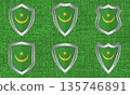 Set of metal shields with the Mauritania flag 135746891