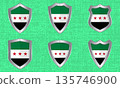 Set of metal shields with the Syrian flag 135746900