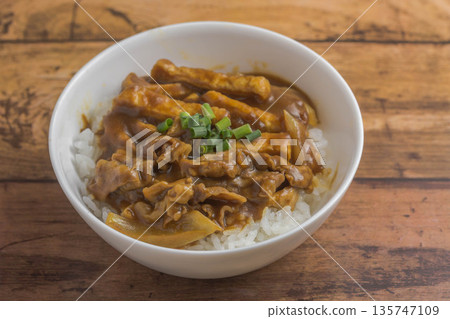 Curry bowl at a soba restaurant Curry bowl at a soba restaurant 135747109