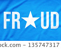 Somalian national flag with white letters FRAUD on it. Fraud Awareness and Scam Prevention Concept. 135747317