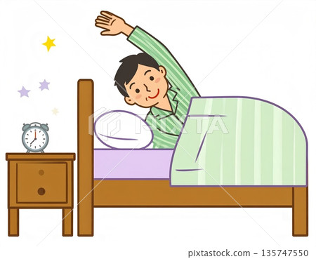一個男人在床上醒來 135747550