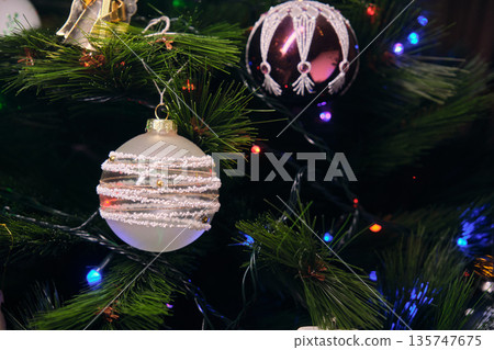 Christmas tree decoration winter event Christmas tree decoration winter event 135747675