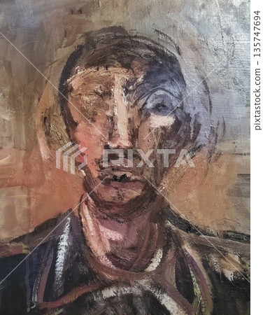 男人的臉部插圖 男人的臉部插圖 135747694