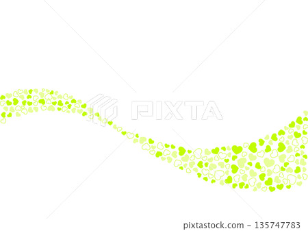 心形圖案背景 黃綠色三色邊框和純色心形 心形圖案背景 黃綠色三色邊框和純色心形 135747783