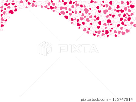 Heart pattern background, 3 colors of red, border and solid color heart Heart pattern background, 3 colors of red, border and solid color heart 135747814