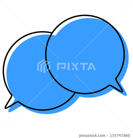 Simple, misaligned speech bubbles, overlapping conversations Simple, misaligned speech bubbles, overlapping conversations 135747860