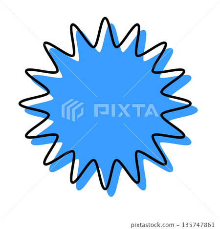 A simple speech bubble with misaligned lines and rounded, jagged shapes A simple speech bubble with misaligned lines and rounded, jagged shapes 135747861