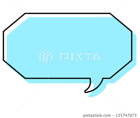 A simple, misaligned speech bubble in a long, octagonal shape A simple, misaligned speech bubble in a long, octagonal shape 135747873