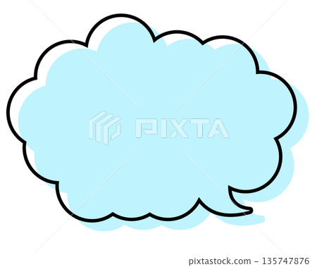 A simple speech bubble with misaligned lines and a rounded cloud shape A simple speech bubble with misaligned lines and a rounded cloud shape 135747876