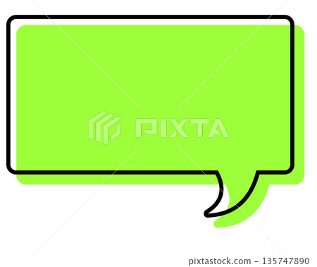 Simple speech bubble with misaligned lines - Rectangle Simple speech bubble with misaligned lines - Rectangle 135747890