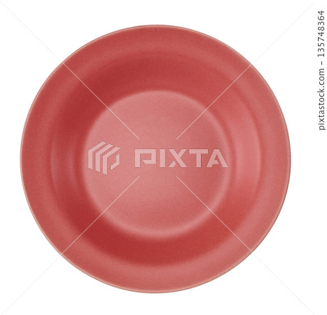Red ceramic round plate Simple plate Cutout material Red ceramic round plate Simple plate Cutout material 135748364