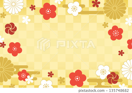 Floral Japanese pattern background_Vector illustration Floral Japanese pattern background_Vector illustration 135748682