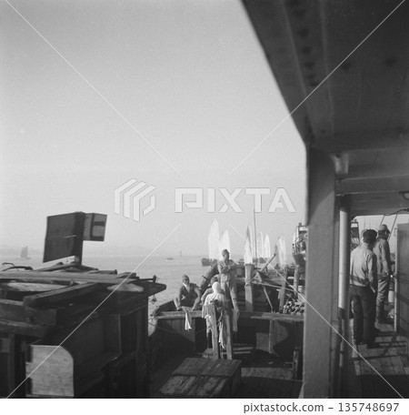 老照片，1940年，中華民國，抗日戰爭期間，漢口（今武漢）長江碼頭 135748697